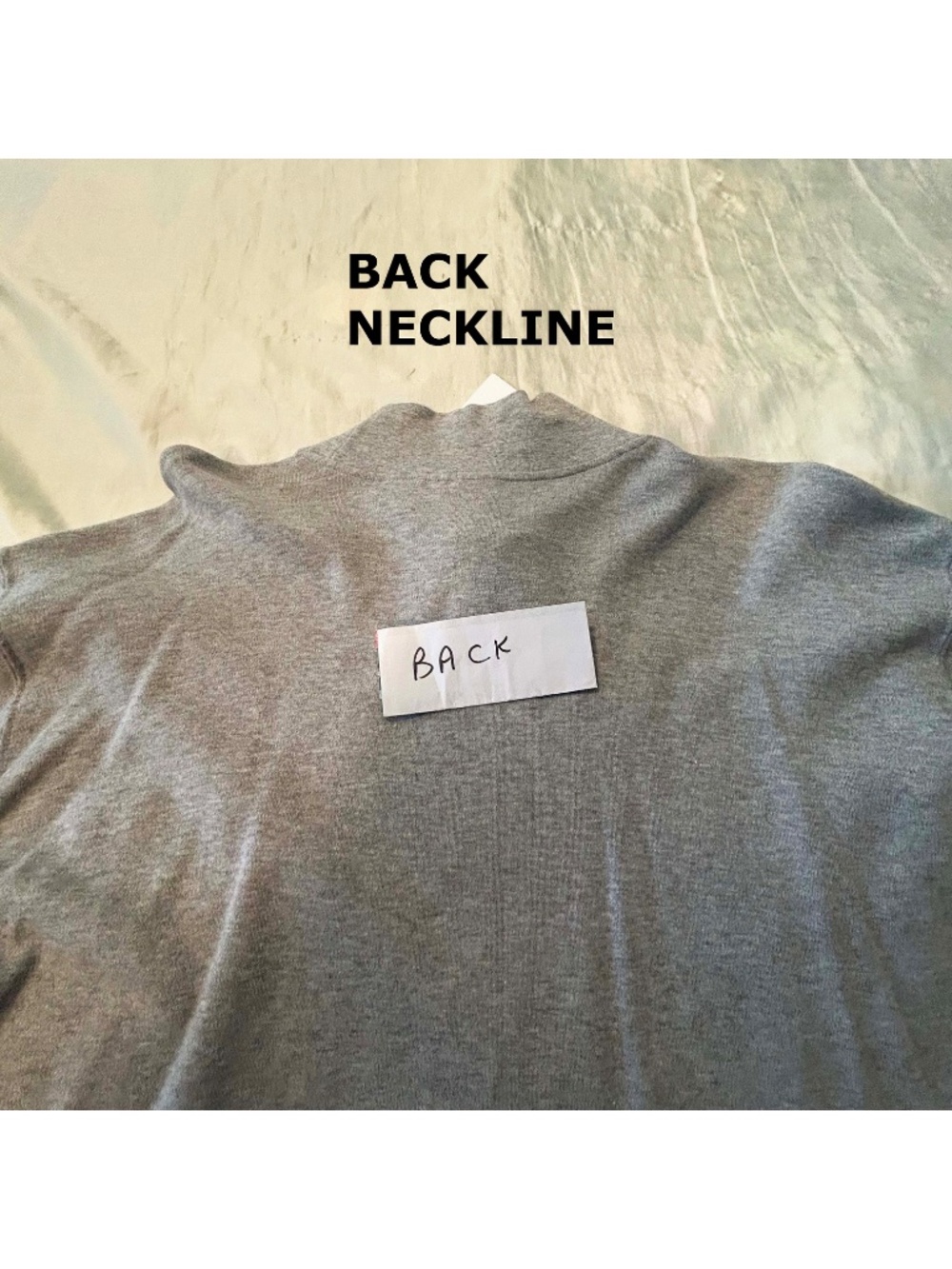 T-SHIRT, MOCK NECK, GREY, SIZE XL, LONG SLEEVES, 100% COTTON, SIDE SLITS, - Picture 8 of 12